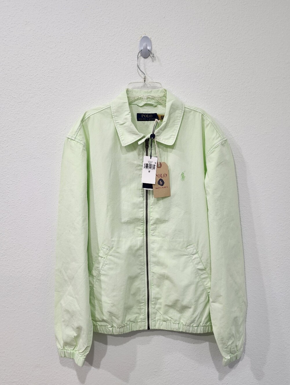 Polo Ralph Lauren The Bayport Mineral-Dyed Poplin Jacket Pastel Green Size M NWT